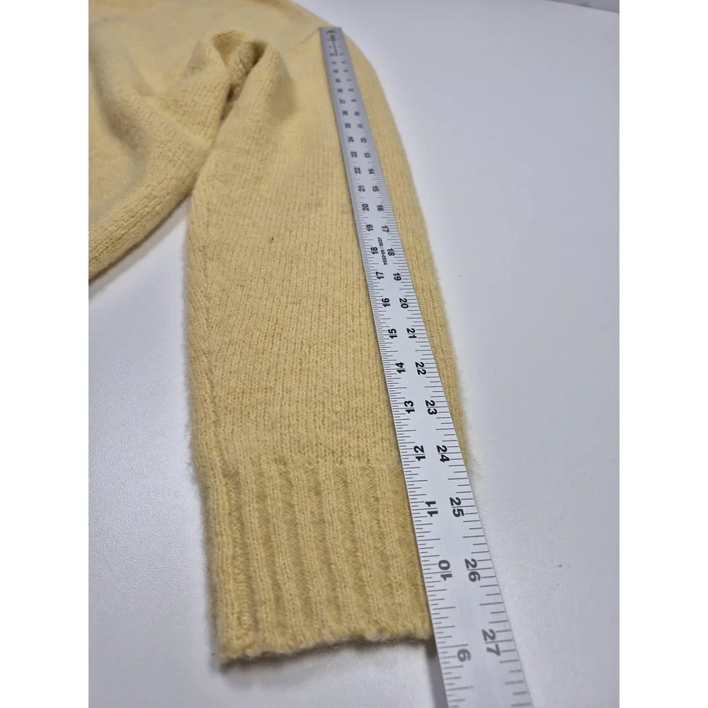 Polo Ralph Lauren Sweater Mens Large Yellow Wool Alpaca Knit Crewneck Pony Logo